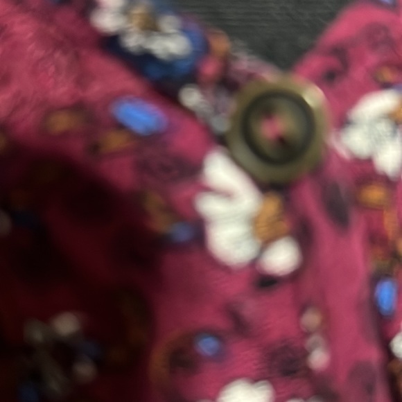 H.I.P tunic blouse marrón with beautiful lace up long sleeve open front size S - Picture 4 of 12